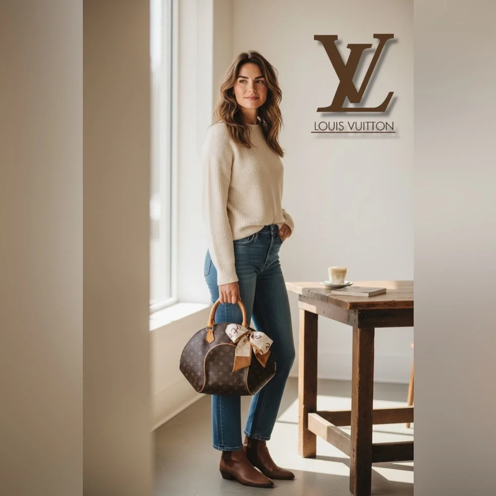 Louis Vuitton Monogram Ellipse Hand Bag with COA, A BEAUTY!